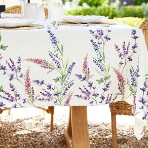 Monique Lhuillier x Pottery Barn Provence Oilcloth Tablecloth Floral Table NWT